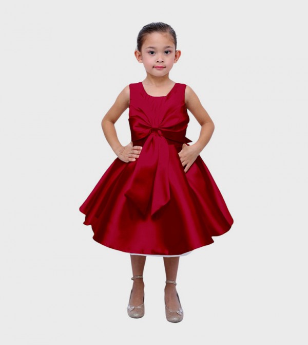 Fluffy Bow Detail Party Dress