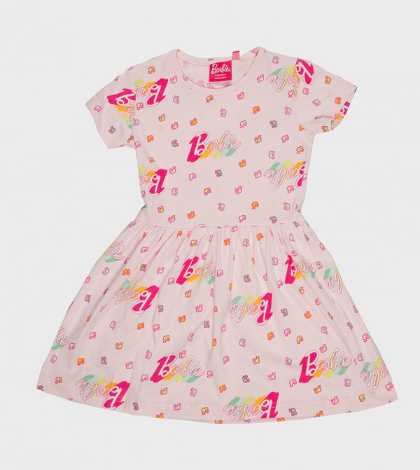 Hollywood Magic Barbie Printed Short Sleeves Dress
