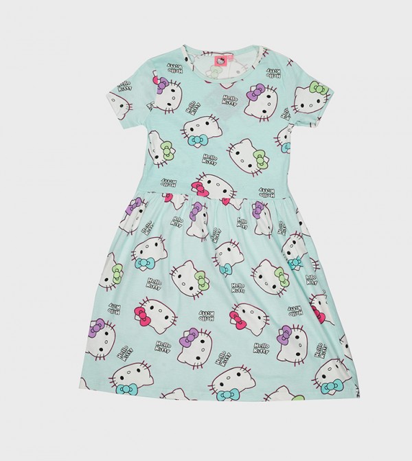 Hollywood Magic Hello Kitty Printed Short Sleeves Dress