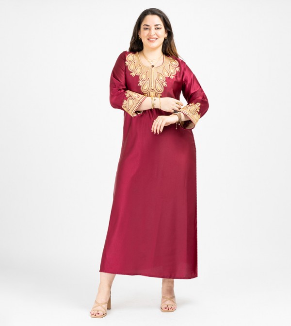 Zari Embroidered Long Sleeves Jalabiya