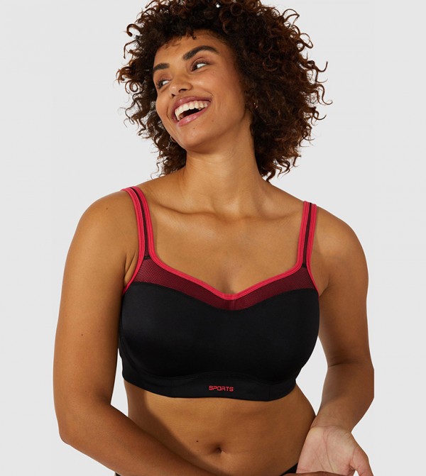 Buy Gorgeous Dd High Impact Padded Sports Bra In Black