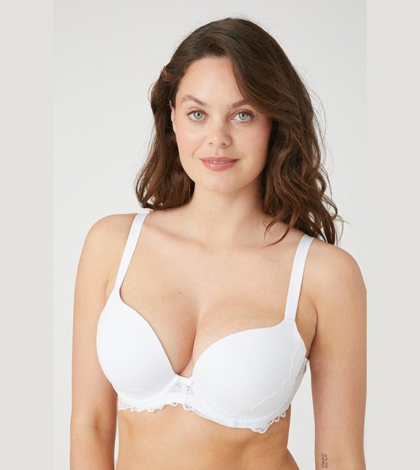 Buy Gorgeous Lily Embroidered Bridal Non Padded Bra In White