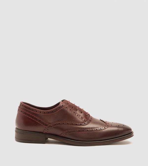Buy Burton Tan Leather Oxford Toe Cap Shoes In Brown 6thStreet