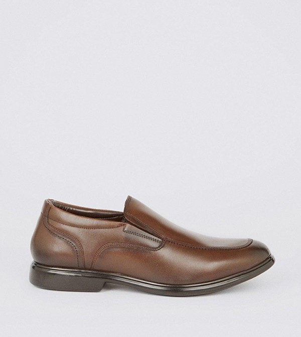 Buy Debenhams Croft Wide Fit Leather Slip On Formal Shoes In Brown