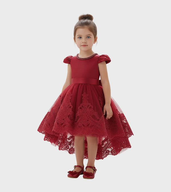 Embroidered Puff Sleeves Princess Dress