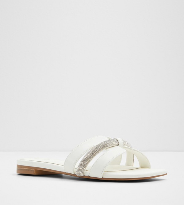 DEANDRA Embellished Open Toe Flat Sandals
