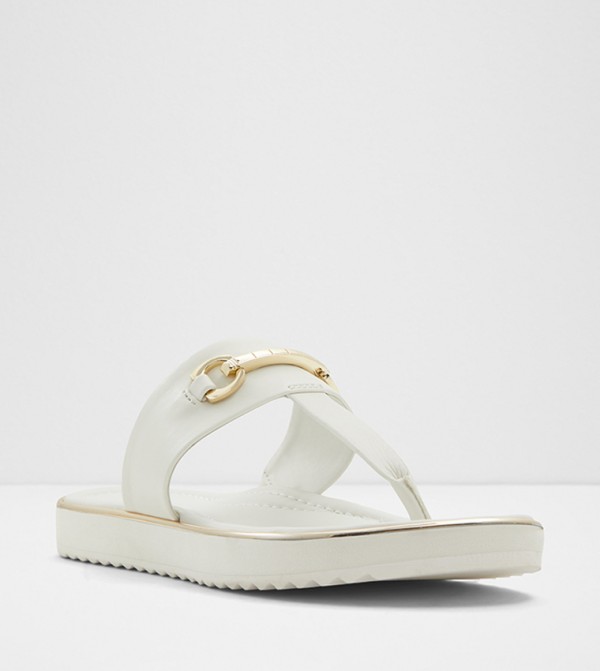 DEVERENA Metal Accent Flatform Sandals