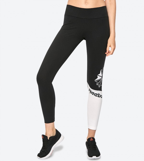 Buy Reebok Classics Logo Elastic Waistband Leggings Black In