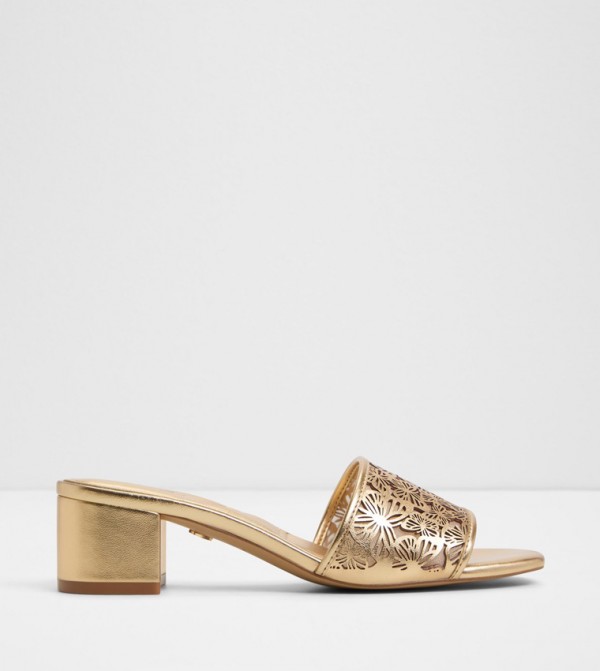 DORISSE Laser Cut Block Heel Sandals