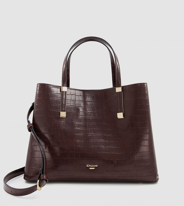 Buy Dune London DORRIE Croco Double Handle Shoulder Bag In Brown