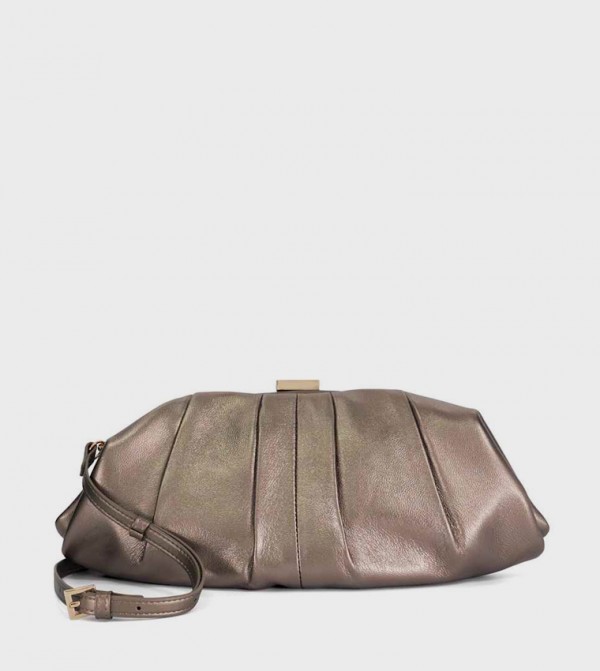 DRAPERY Textured Clutch with Sling