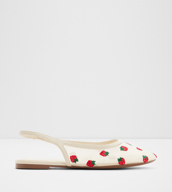 DROPLET Embroidered Slingback Flat Shoes