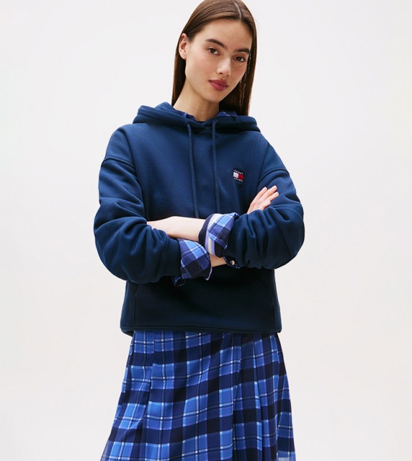 Badge Detail Long Sleeves Hoodie