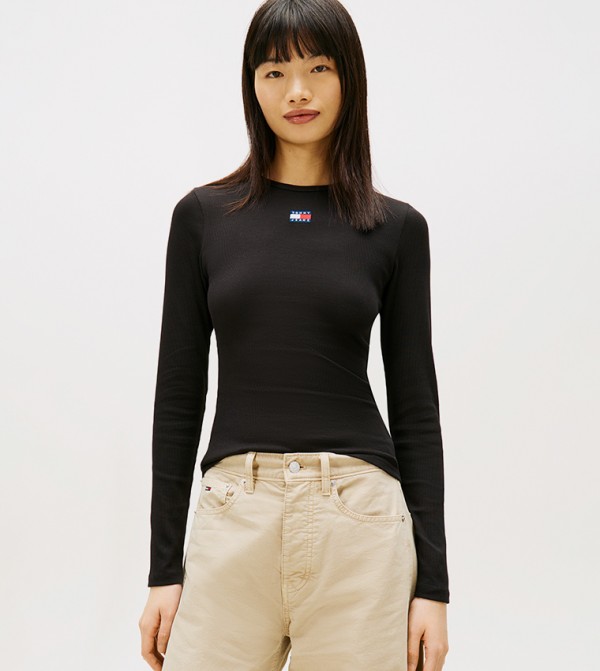 Logo Badge Long Sleeves T-Shirt