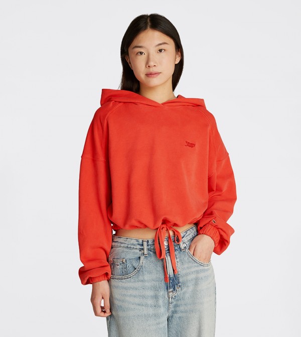 Drawstring Waist Drawstring Hoodie
