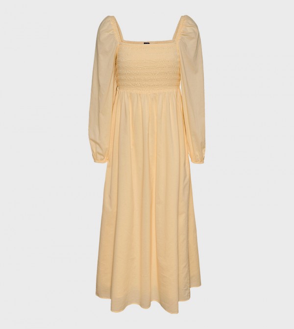 Smocked Cotton Midi Dress