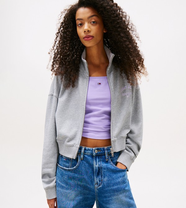 Monotype Printed High Neck Jacket