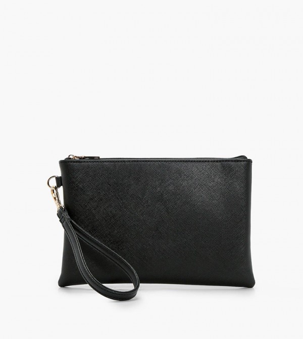 Zip top clutch bag sale