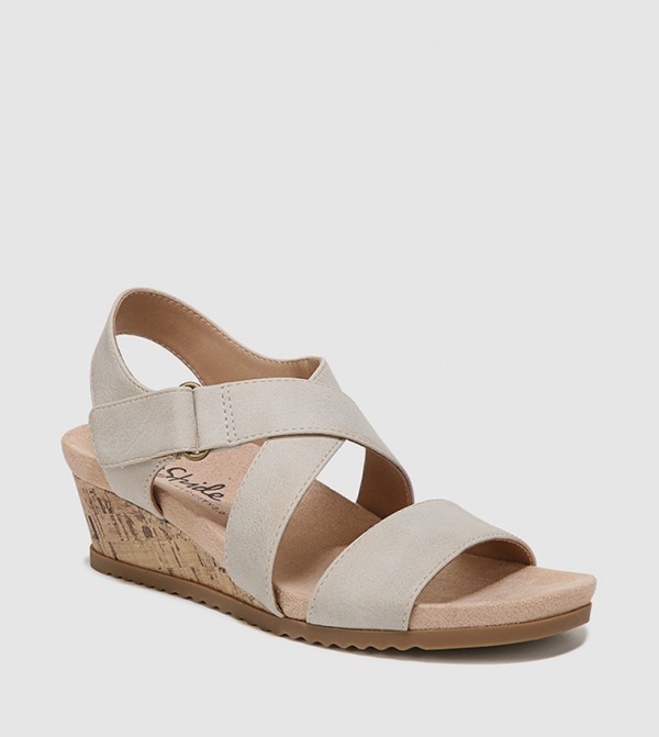 Buy Life Stride SINCEREE Open Toe Wedge Sandals In Grey 6thStreet Qatar