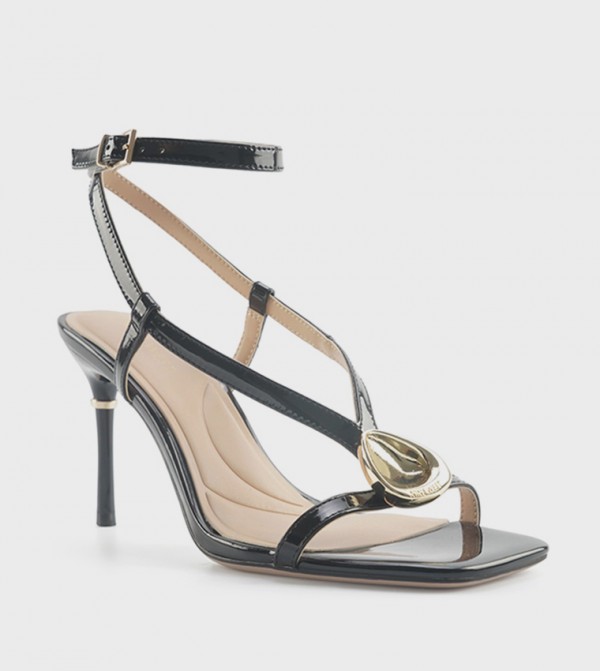 EALEN Square Toe Ankle Strap Heeled Sandals