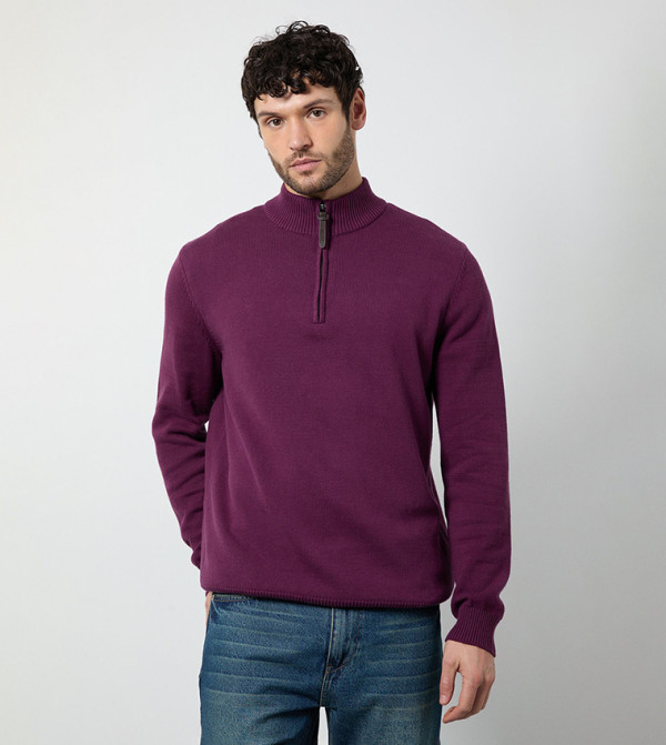 Premium Half Zip High Neck Sweater