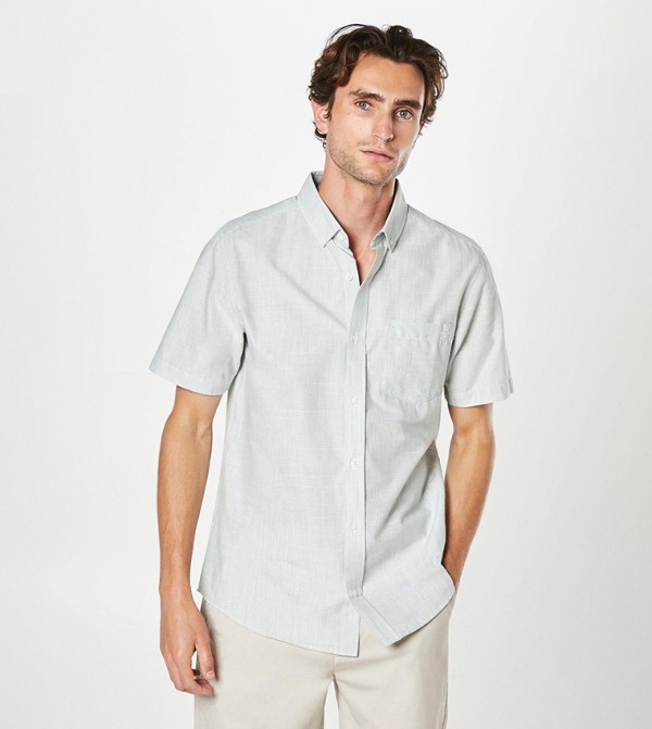 Poplin Slub Short Sleeves Shirt