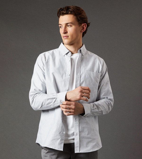 Striped Long Sleeves Oxford Shirt