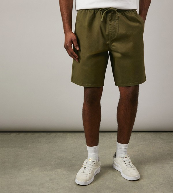 Drawstring Waist Chino Shorts
