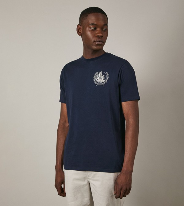 Costal Print Crew Neck T-Shirt