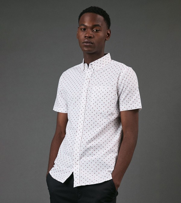 Dash Print Short Sleeves Shirt