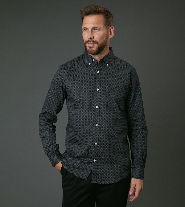 Tile Printed Long Sleeves Shirt