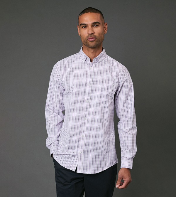 Grid Checkered Long Sleeves Shirt