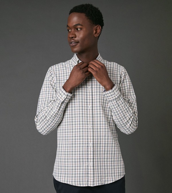 Tattersall Plaid Long Sleeves Shirt