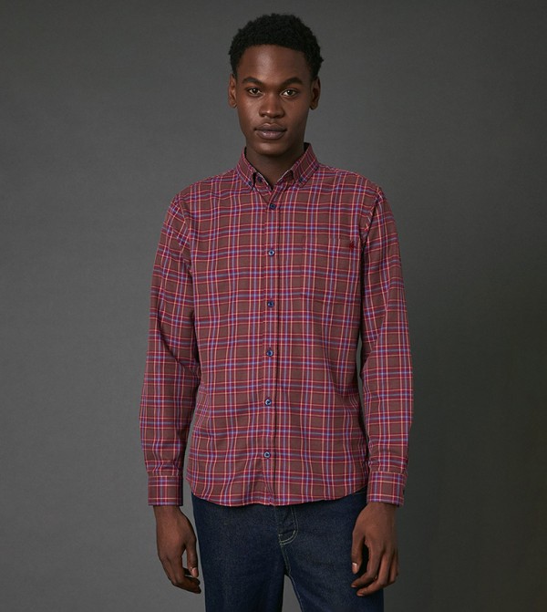 Brushed Plaid Long Sleeves Shirt