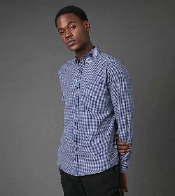 قميص كاروهات كم طويل 