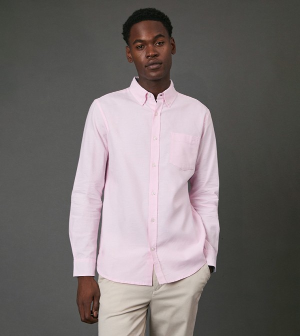 Solid Long Sleeves Oxford Shirt
