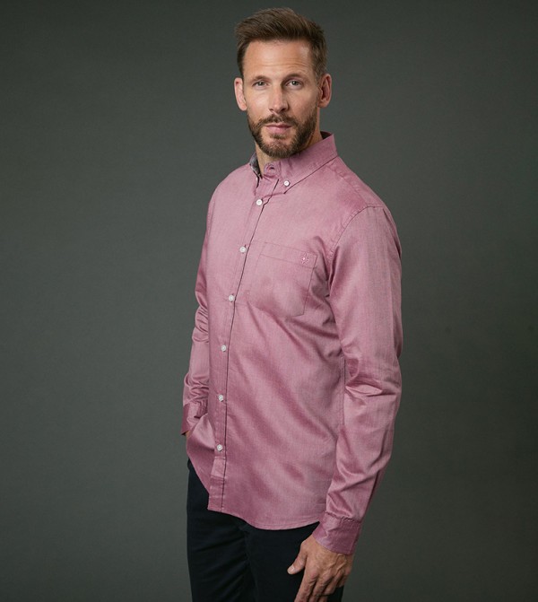 Solid Long Sleeves Oxford Shirt