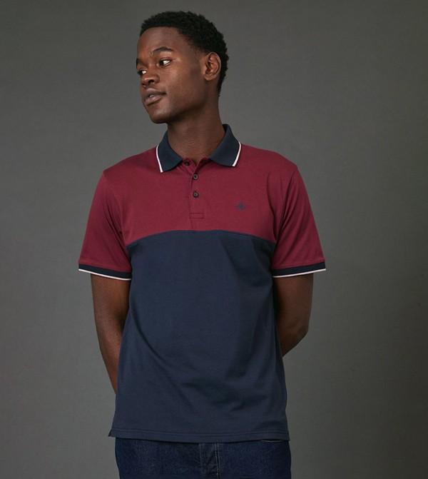 Color Block Short Sleeves Polo T-Shirt