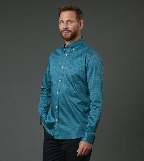 Geometric Print Long Sleeves Casual Shirt