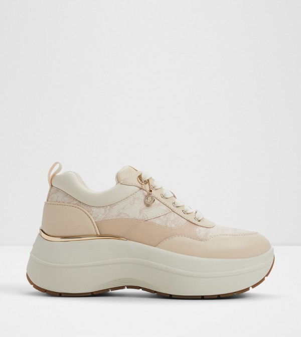 ETIENE Printed Lace Up Platform Sneakers