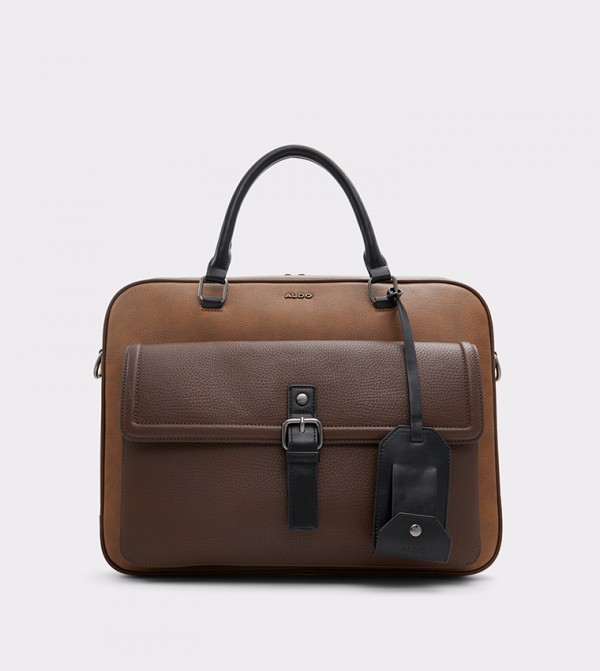 Buy Aldo ETYT Leather Metal Accent Laptop Bag In Brown 6thStreet Bahrain