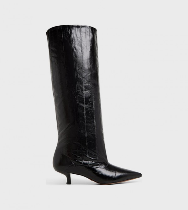 EVEROSE Textured Knee High Heeled Boots