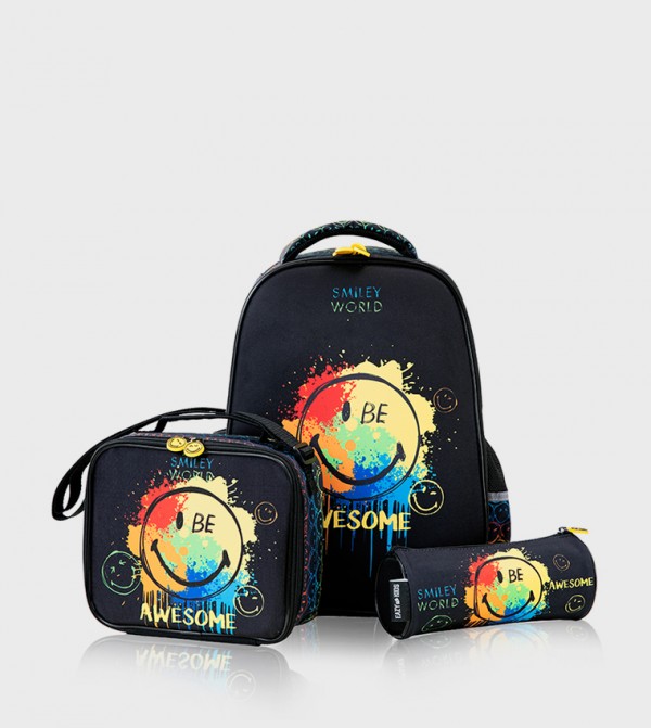 3-Piece Awesome Printed 17" School Bag Set