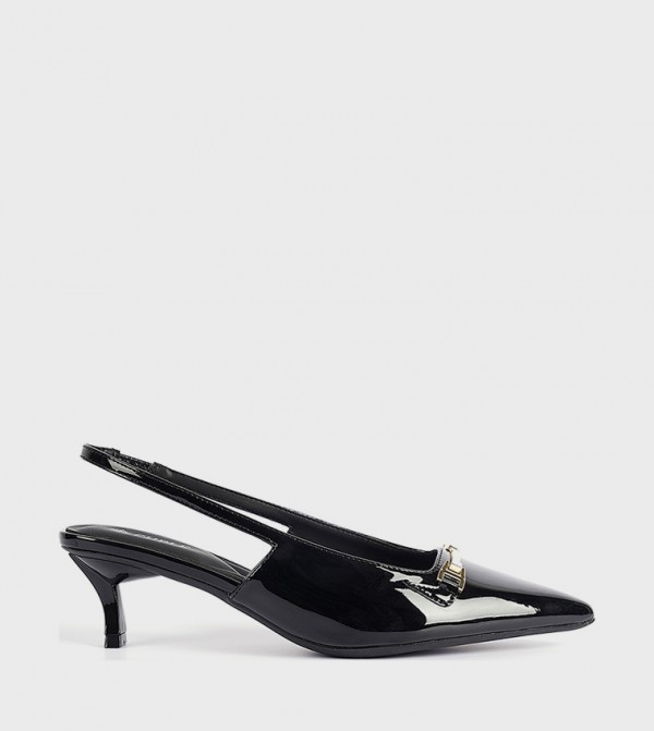 Horsebit Glossy Slingback Pumps