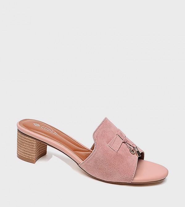 Textured Open-Toe Heeled Sandals