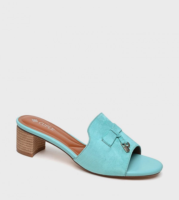 Textured Open-Toe Heeled Sandals