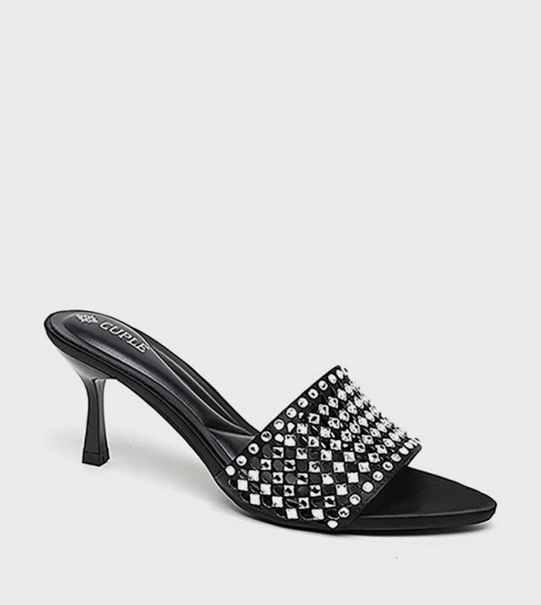 Embellished Open Toe Heeled Sandals