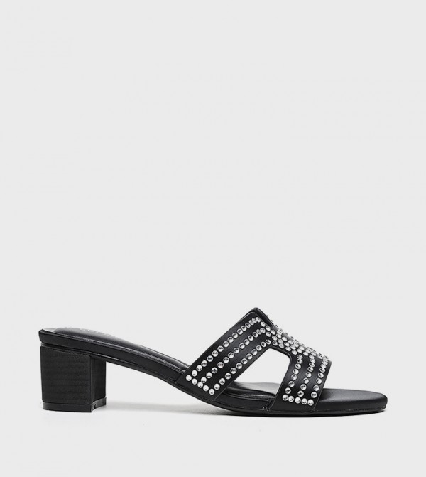 Embellished Cut-Out Heeled Sandals
