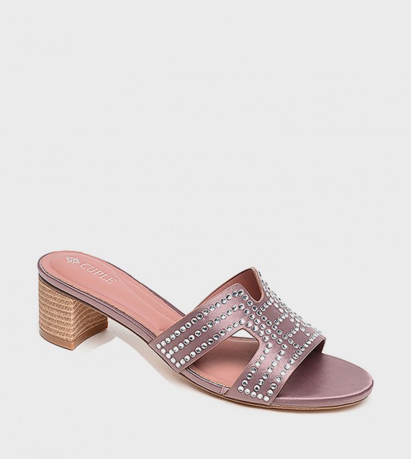 Embellished Cut-Out Heeled Sandals
