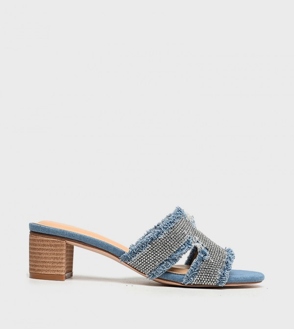 Embellished Cut-Out Heeled Sandals